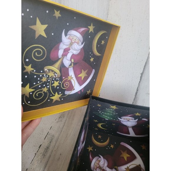 Santa box black star moon cardboard Xmas present gift - Picture 5 of 7